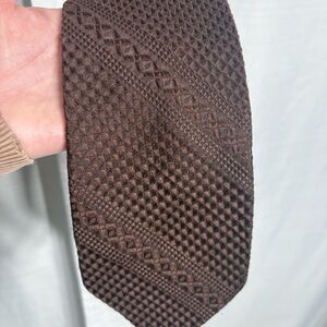 Pierre Cardin Textured Brown Tie Vintage Classic Formal Retro Office